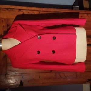 Ann Taylor Red Wool Pea Coat.NWT. Sz. Med.